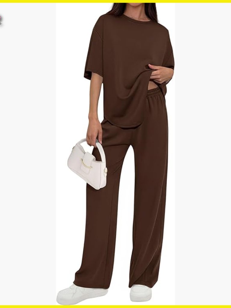 Relaxed Fit Palazzo Pant Set Lightweight Fabric Chic Lounge Wear Travel Outfit